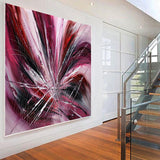 Buy original Oil Paintings - Canvas, Contemporary Abstract Painting Large Modern Art - Pink Passion - LargeModernArt