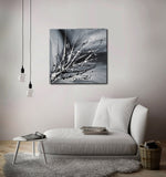 Black White Painting On Canvas Original Artwork For Sale, Modern Interior Decor - Unreal Beauty 3 - LargeModernArt