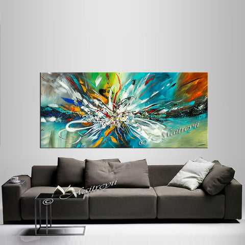 Abstract Modern Art Oil Painting on Canvas Amazing Abstract Gold Flow Painting - Amazing Abstract 9 - LargeModernArt