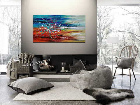 Abstract Modern Original Art Oil Painting For Sale - Arising - LargeModernArt