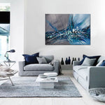 Large Wall Art Paintings For Sale, Original Artwork On Canvas, Extremely Modern Luxury Decor - Beauty in Blue 2 - LargeModernArt