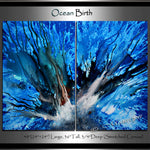 Blue Ocean Paintings Abstract art - Birth of Ocean - LargeModernArt