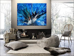 Blue Ocean Paintings Abstract art - Birth of Ocean - LargeModernArt