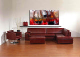 Red Oil Painting Abstract Art For Sale, Black Hole Beauty 81 - Size 48x24  Worldwide shipping - LargeModernArt