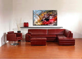 Abstract Painting Red Large Modern Artwork on Canvas, Seascape Art Contemporary Art - LargeModernArt