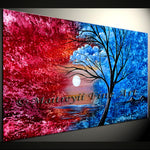 Large Landscape artwork Oil Painting on Canvas - Modern Wall Blissful Sunrise 2 - LargeModernArt