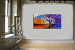 Large Landscape artwork Oil Painting on Canvas - Modern Wall Blissful Sunrise 4 - LargeModernArt