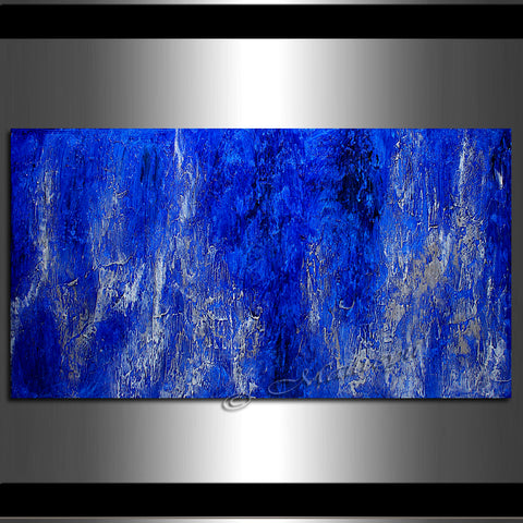 Abstract Art | Blue Visual Depth Texture Painting | LargeModernArt - Blue Texture - LargeModernArt