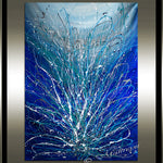 large Wall Art - Blue Sparkle - LargeModernArt