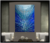 large Wall Art - Blue Sparkle - LargeModernArt