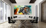 Bull Painting Jackson Pollock style, LARGE ABSTRACT PAINTING - LargeModernArt