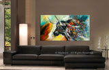 Bull Painting Jackson Pollock style, LARGE ABSTRACT PAINTING - LargeModernArt