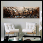 Original Abstract Paintings Landscape Art - Chocolate World - LargeModernArt