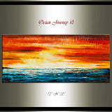 Large Ocean Art Oil Painting on Canvas Modern Wall Art Seascape - Ocean Journey 10 - LargeModernArt