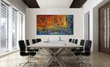 Multicolored Abstract Painting Jackson Pollock Style Art - Embracing Fire - LargeModernArt