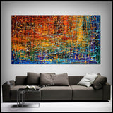 Multicolored Abstract Painting Jackson Pollock Style Art - Embracing Fire - LargeModernArt