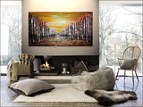 Modern Wall Art Seascape - Golden City - LargeModernArt