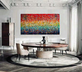 Jackson Pollock Style Modern Art 72, Wall Art Home Decor - Icy Hot - LargeModernArt