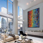 Jackson Pollock Style | Abstract artwork large oil painting on canvas oversize luxury Homes - Vintage Beauty 15 - LargeModernArt