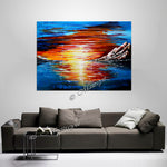 Large Ocean Painting  - Last Sunset - LargeModernArt