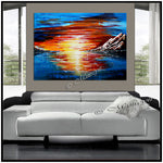 Large Ocean Painting  - Last Sunset - LargeModernArt