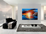 Large Ocean Painting  - Last Sunset - LargeModernArt