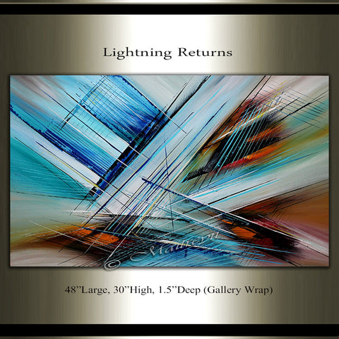 Abstract Paintings For Sale -  Lightning Returns - LargeModernArt