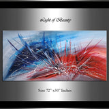 Abstract Painting for sale, Blue, Red Painting Express Shipping,  Home Decor Wall Art  - Beauty of Light - LargeModernArt