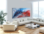 Abstract Painting for sale, Blue, Red Painting Express Shipping,  Home Decor Wall Art  - Beauty of Light - LargeModernArt