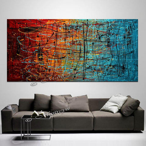 Abstract Angel Paintings | Jackson Pollock Style | Large Modern Art - Loving Memories - LargeModernArt