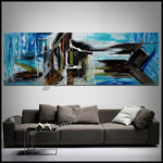 Large Abstract Blue Painting  - New Begining