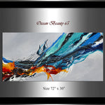 Large Ocean Art Oil Painting on Canvas Modern Wall Art - Ocean Beauty 65 - LargeModernArt