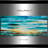 Large Ocean Art Oil Painting on Canvas Modern Wall Art Seascape - Ocean Journey 17 - LargeModernArt