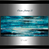 Large Ocean Art Oil Painting on Canvas Modern Wall Art Seascape - Ocean Journey 20 - LargeModernArt