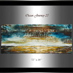 Large Ocean Art Oil Painting on Canvas Modern Wall Art Seascape - Ocean Journey 23 - LargeModernArt