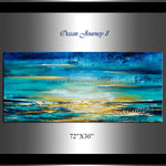 Large Ocean Art Oil Painting on Canvas Modern Wall Art Seascape - Ocean Journey 8 - LargeModernArt