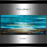 Large Ocean Art Oil Painting on Canvas Modern Wall Art Seascape - Ocean Journey 9 - LargeModernArt