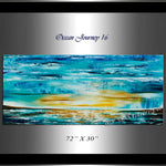 Large Ocean Art Oil Painting on Canvas Modern Wall Art Seascape - Ocean Journey 16 - LargeModernArt