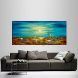 Large Ocean Art Oil Painting on Canvas Modern Wall Art Seascape - Ocean Journey 2 - LargeModernArt