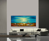 Large Ocean Art Oil Painting on Canvas Modern Wall Art Seascape - Ocean Journey 2 - LargeModernArt