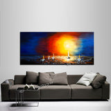 Large Ocean Art Oil Painting on Canvas Modern Wall Art Seascape - Ocean Journey 5 - LargeModernArt