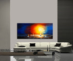 Large Ocean Art Oil Painting on Canvas Modern Wall Art Seascape - Ocean Journey 5 - LargeModernArt