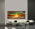 Large Ocean Art Oil Painting on Canvas Modern Wall Art Seascape - Ocean Journey 6 - LargeModernArt