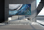 Jackson Pollock Style Oil Painting For Luxury homes - Blue Ocean