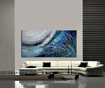 Jackson Pollock Style Oil Painting For Luxury homes - Blue Ocean