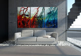 Red Ocean Paintings Abstract art Ocean Decor Large Painting Wall Art- Ocean effect - LargeModernArt