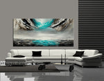 Large Ocean Art Teal Turquoise Paintings - Modern Wall Art - Ocean Paradise 40 - LargeModernArt