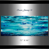 Large Ocean Art Oil Painting on Canvas Modern Wall Art Seascape - Ocean Journey 14 - LargeModernArt