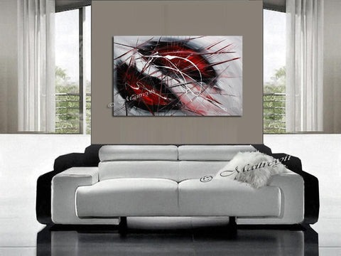 Abstract Painting Red Black Original - Red Passion 2 - LargeModernArt