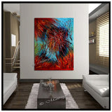 Red Painting On Canvas Original Artwork For Sale - Red Passion - LargeModernArt